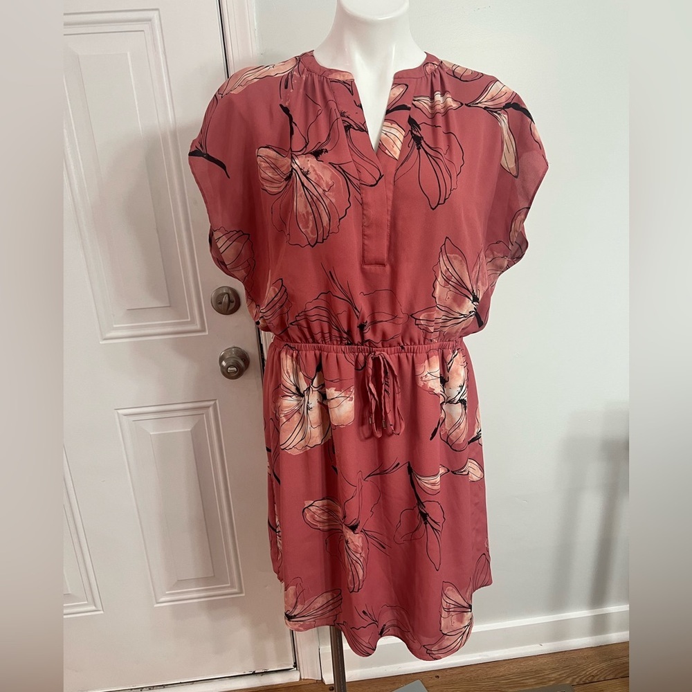 Apt. 9 Pink And Cream Flutter Sleeve Sundress - image 1